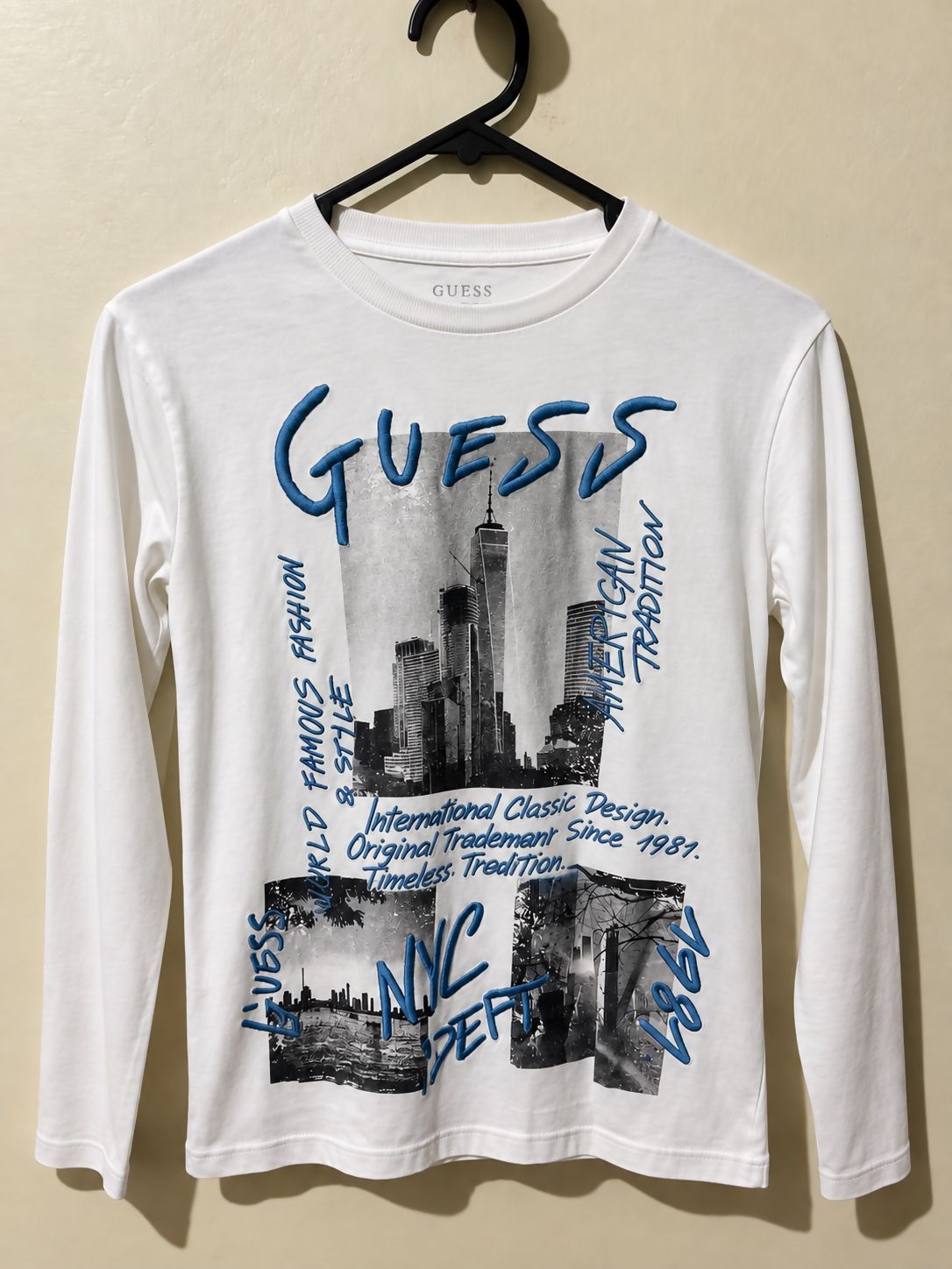 GUESS Boys’ NYC Graphic Long-Sleeve Shirt – Size