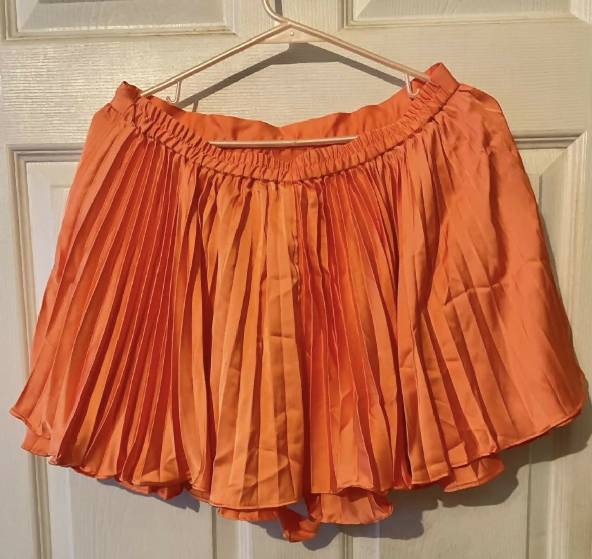 Pleated Satin Skirt