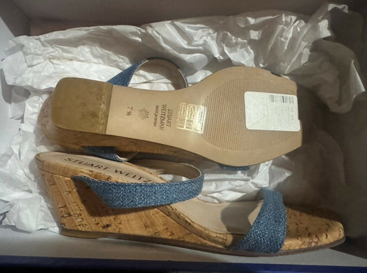 Stuart Weitzman Denim Wedge Sandal