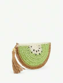 Women Clutch, Crochet Design Bag, Versatile, Kiwi Shape