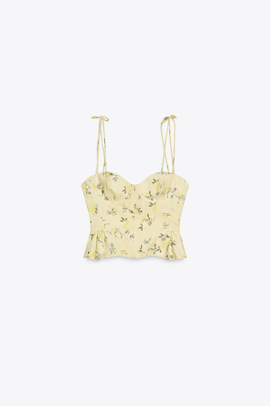 Zara Floral Poplin Top